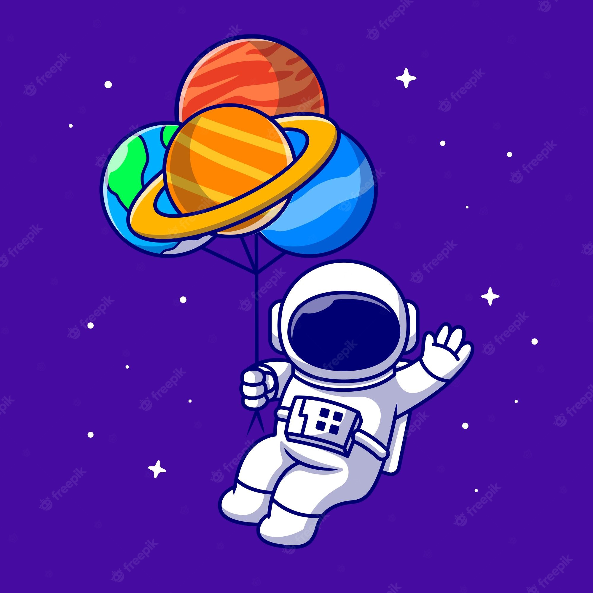 Cartoon Astronaut Floating Wallpapers