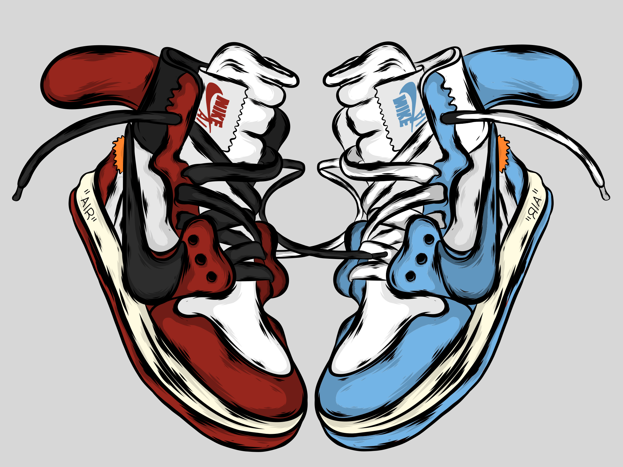 Cartoon Off White Shoes Wallpapers