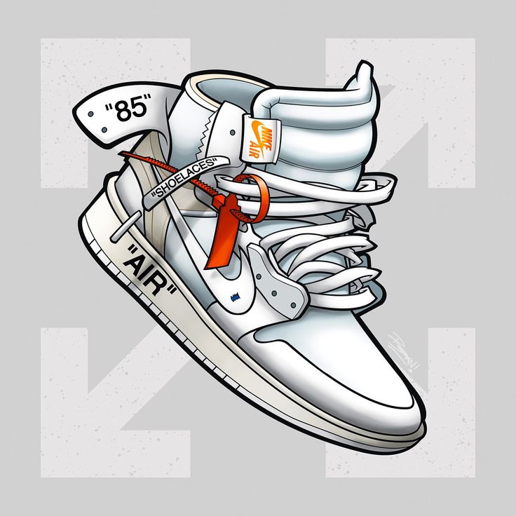 Cartoon Off White Shoes Wallpapers