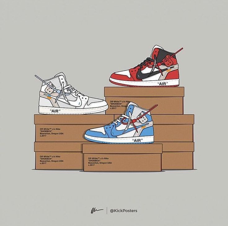 Cartoon Off White Shoes Wallpapers