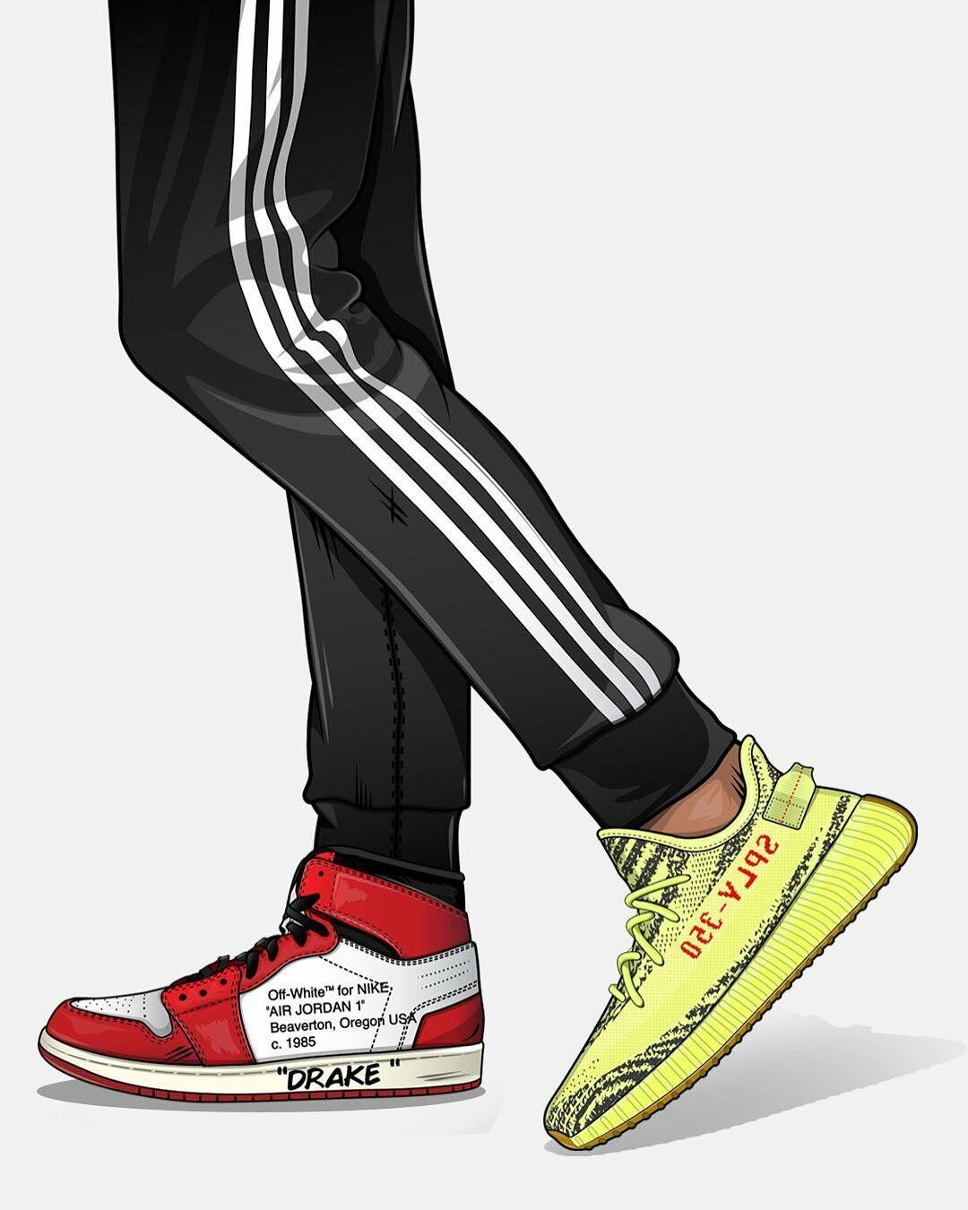 Cartoon Off White Shoes Wallpapers