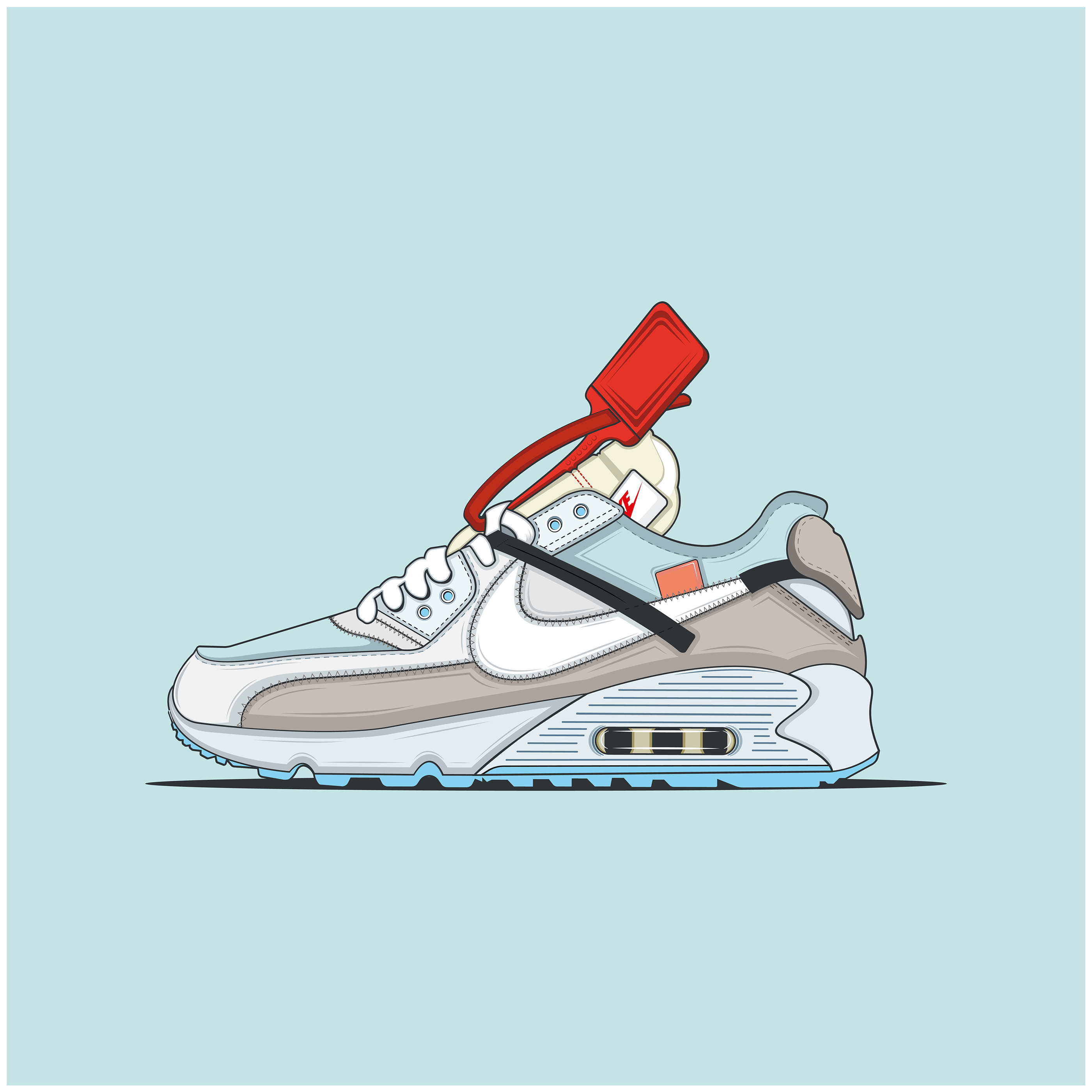 Cartoon Off White Shoes Wallpapers