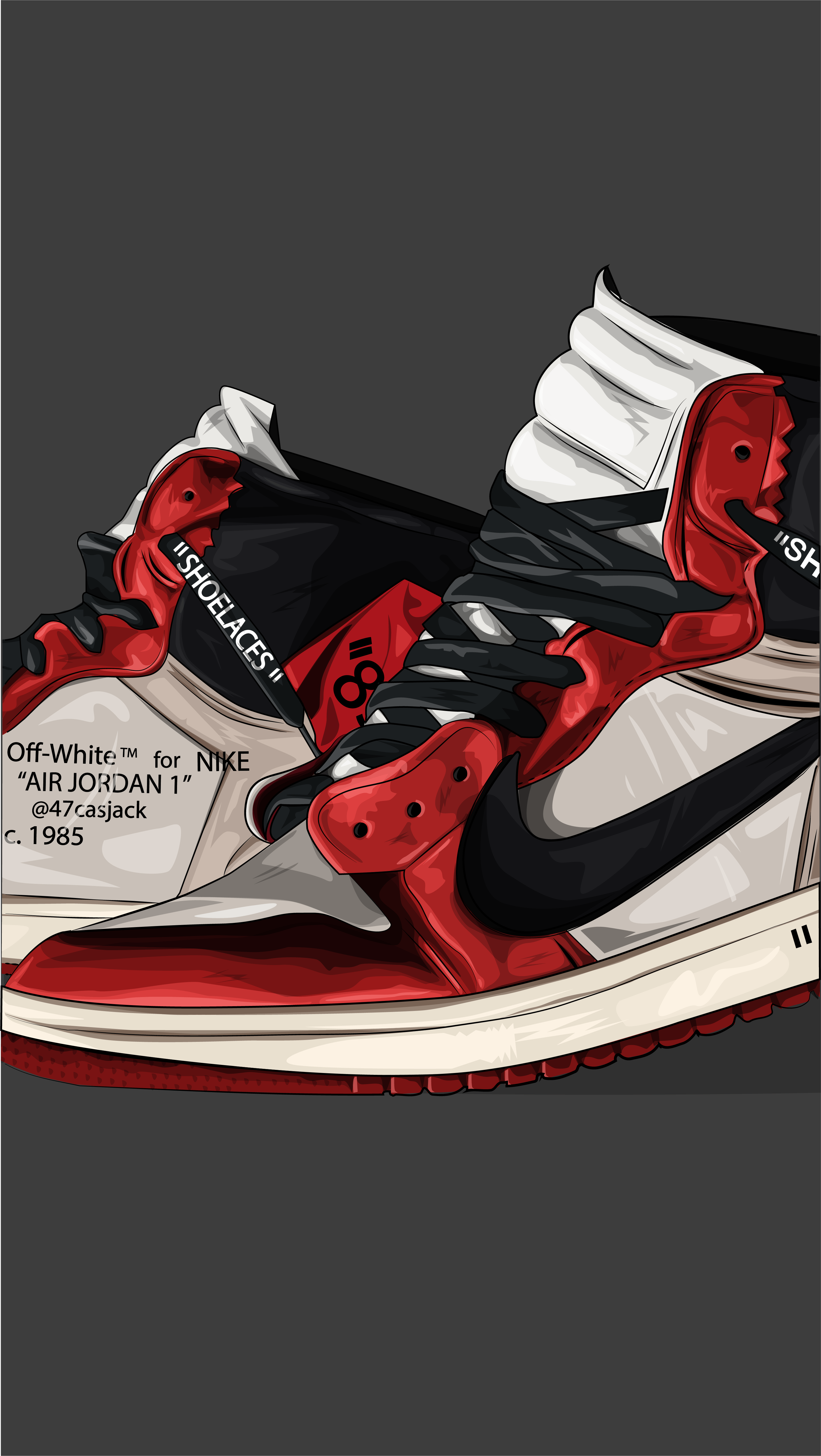 Cartoon Off White Shoes Wallpapers