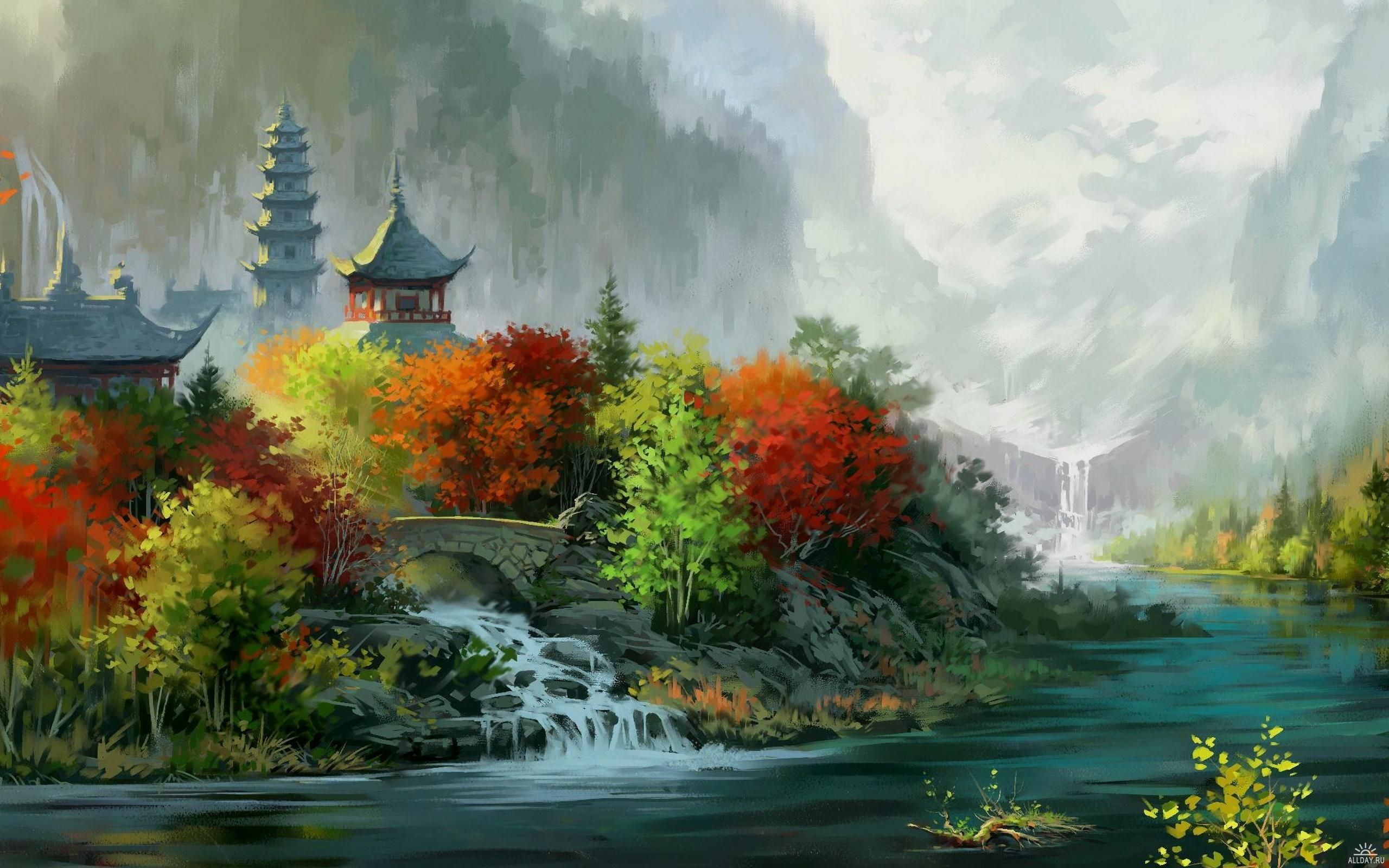 Chinese Water Colors Wallpapers