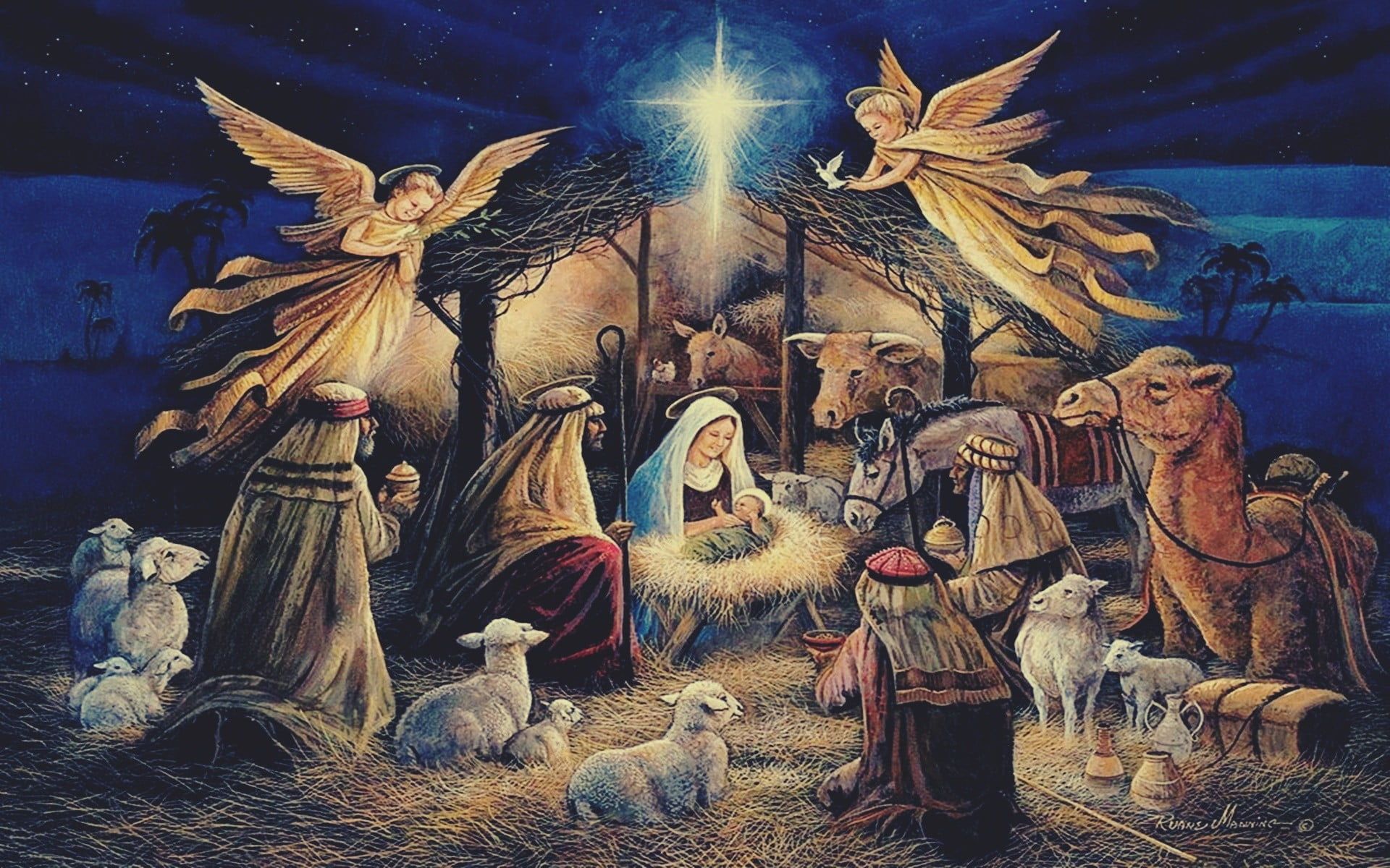 Christmas Nativity Scene Wallpapers