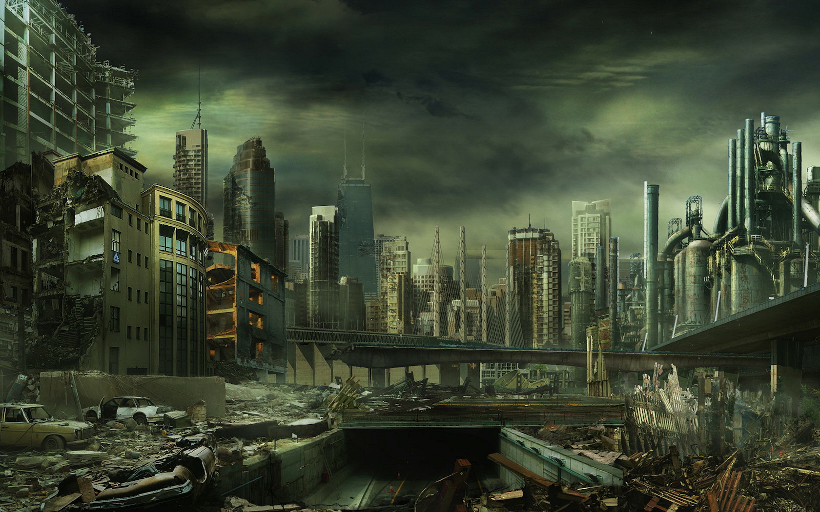 Crumbling City Skyline Wallpapers