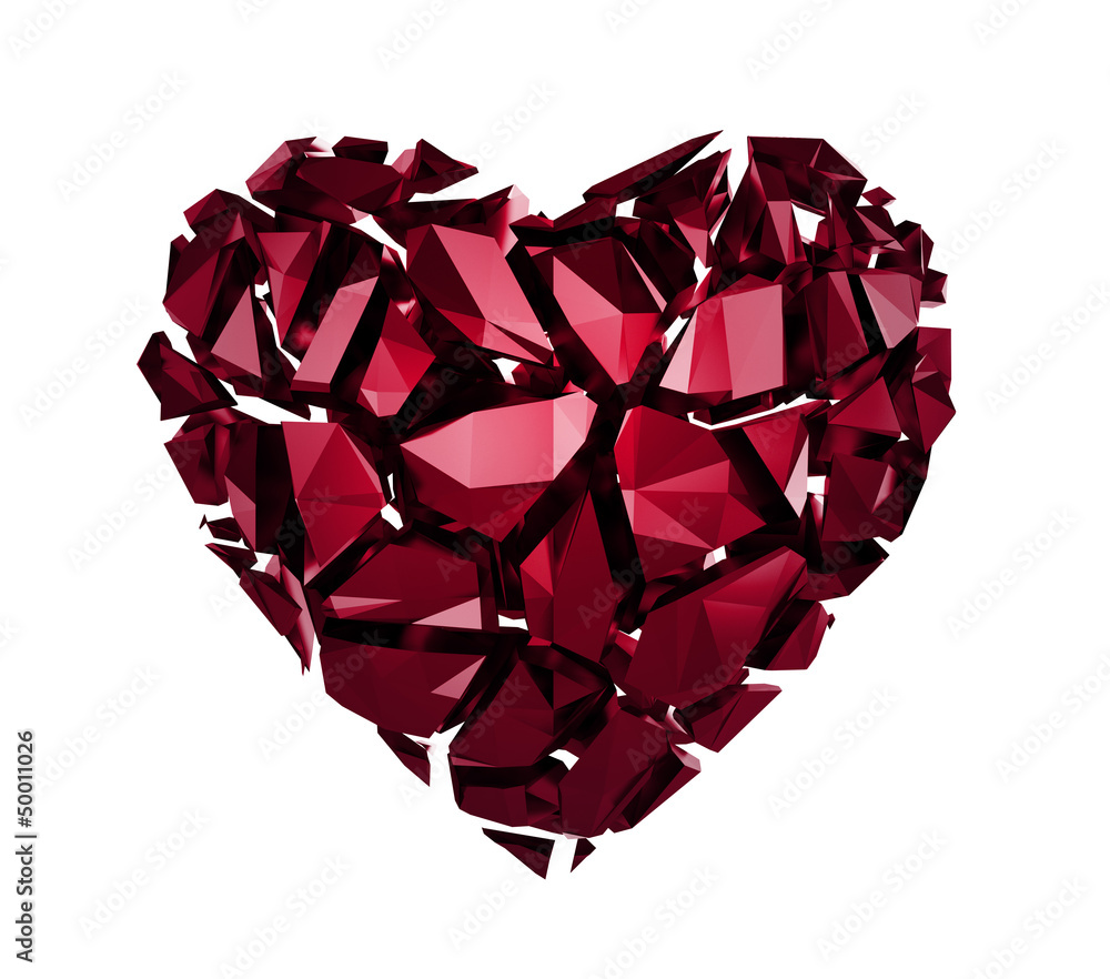 Crystal Shattered Glass Heart Wallpapers