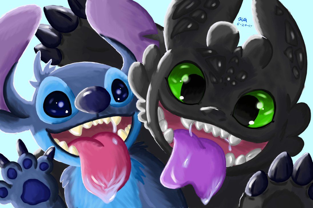 Cute Stitch And Toothless Wallpapers