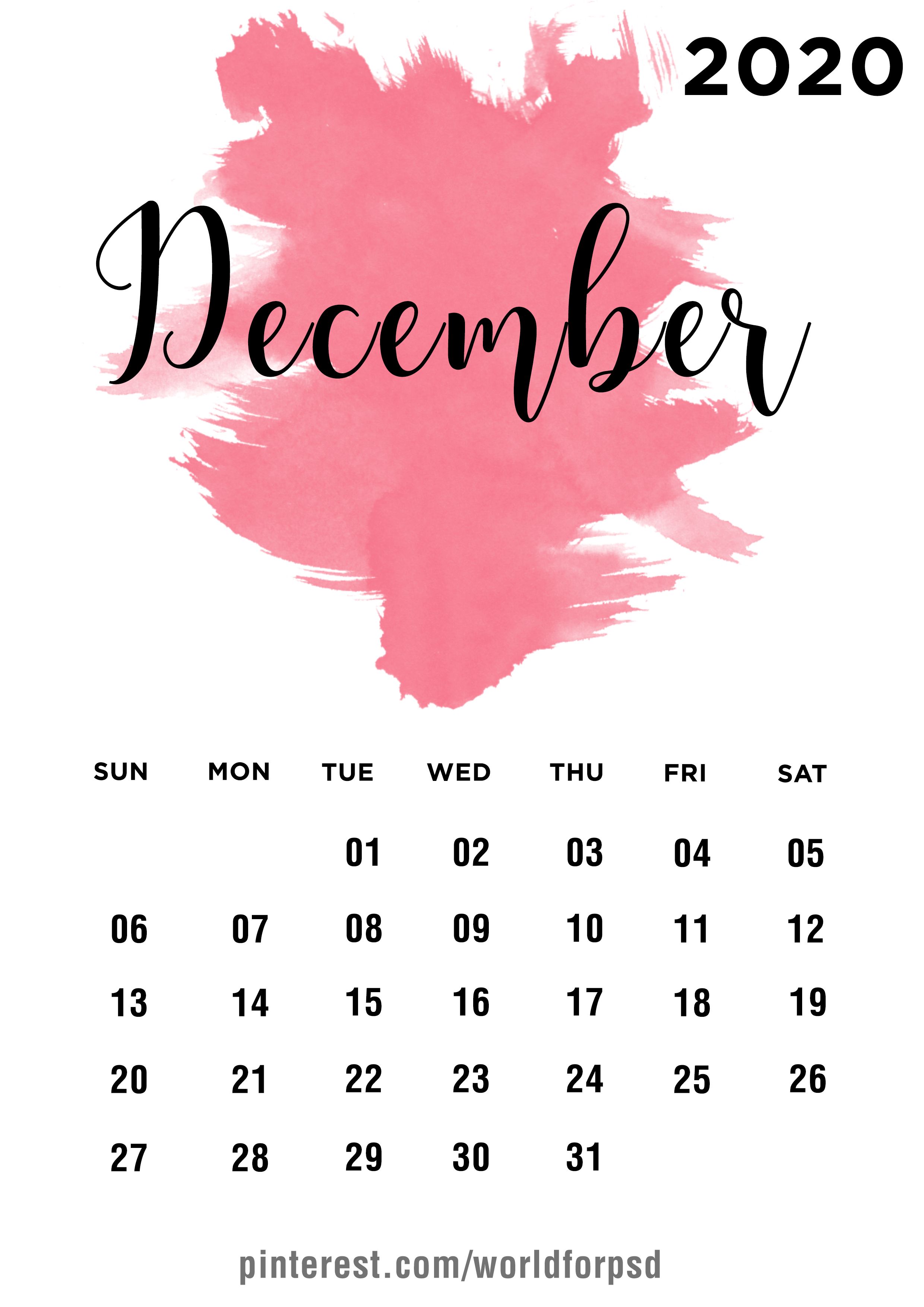 December 2020 Calendar Wallpapers