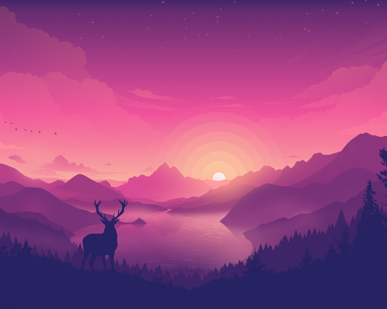 Deer Scene Wallpapers