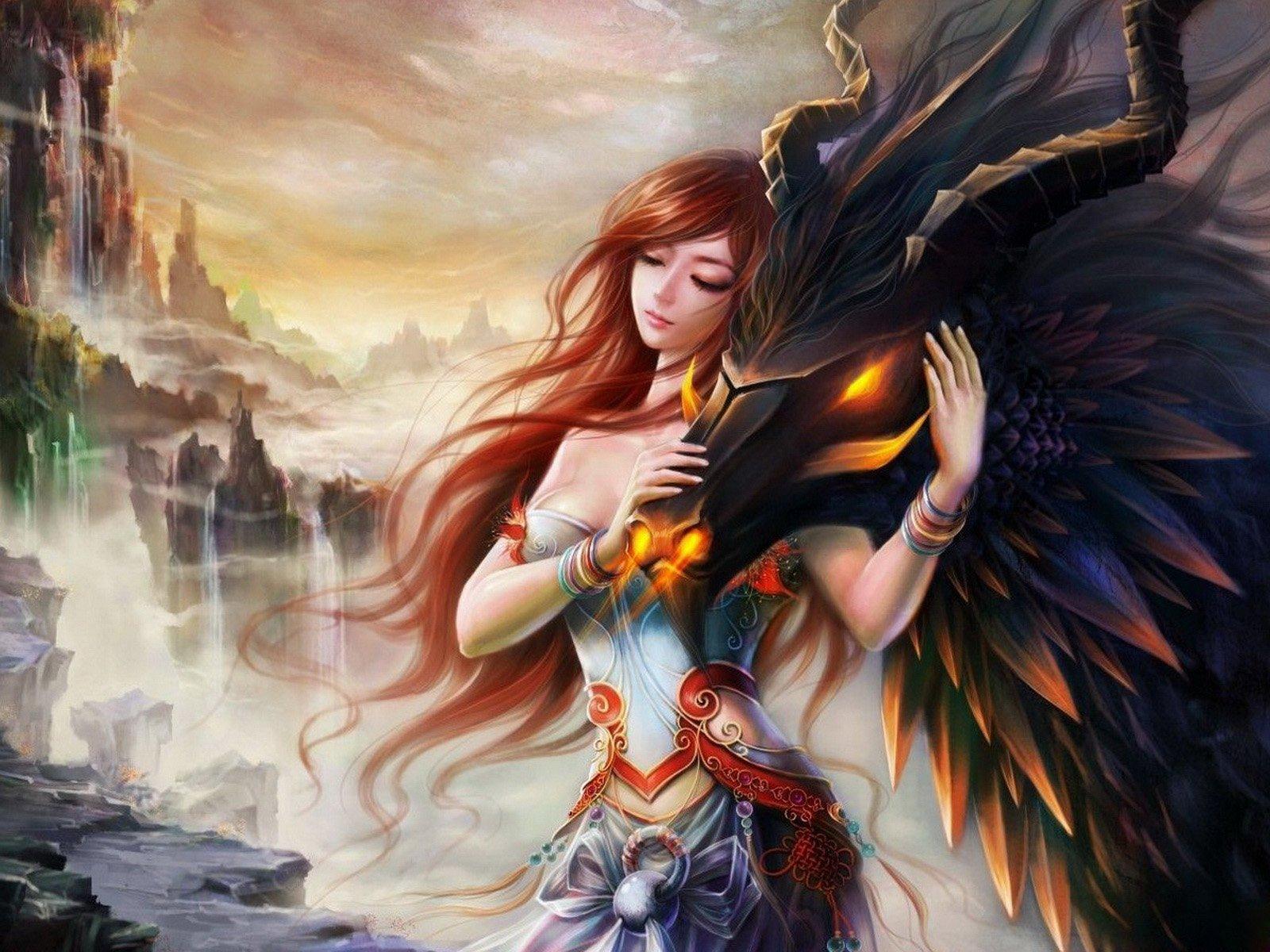 Dragons And Women Wallpapers