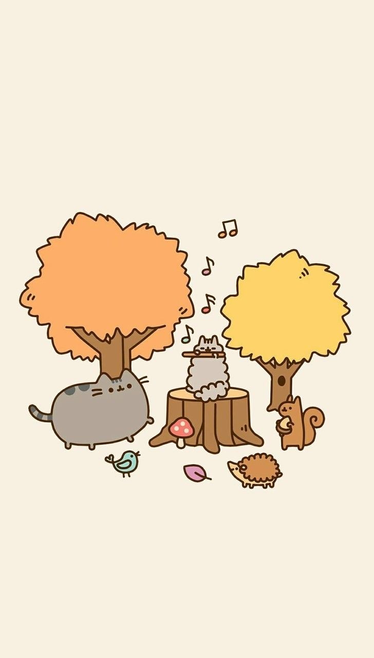 Fall Pusheen Wallpapers