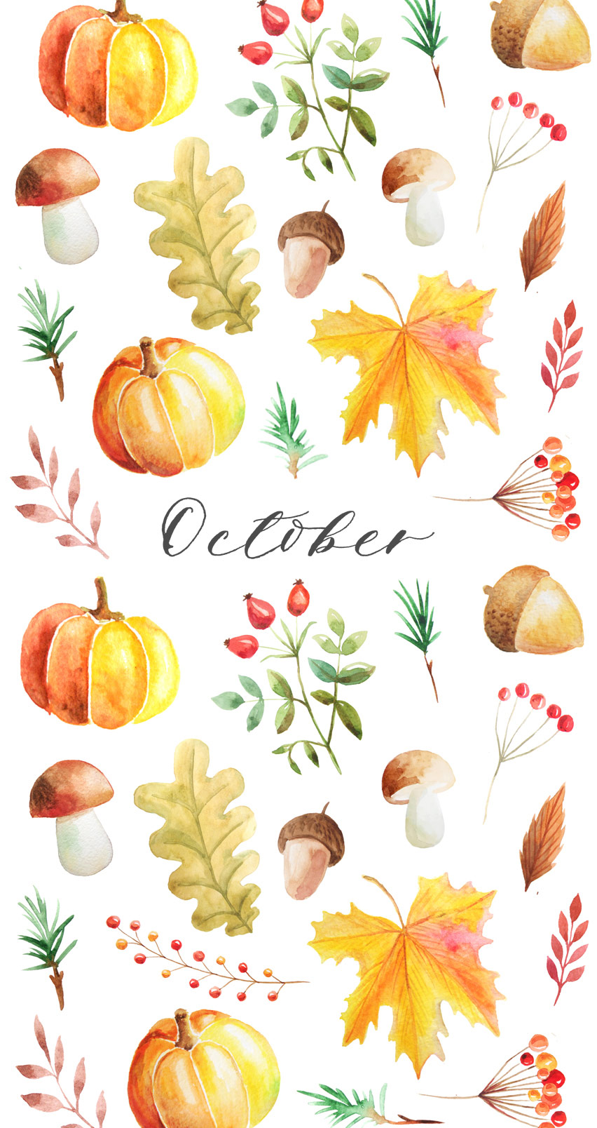 Fall Watercolor Iphone Wallpapers