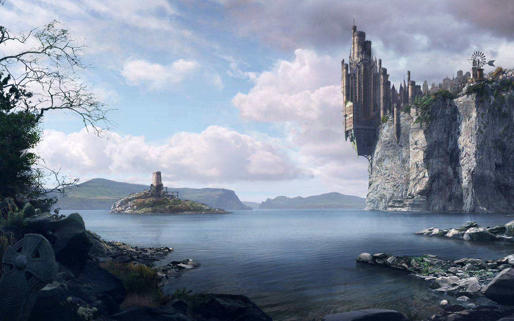 Fantasy Water Castle Wallpapers