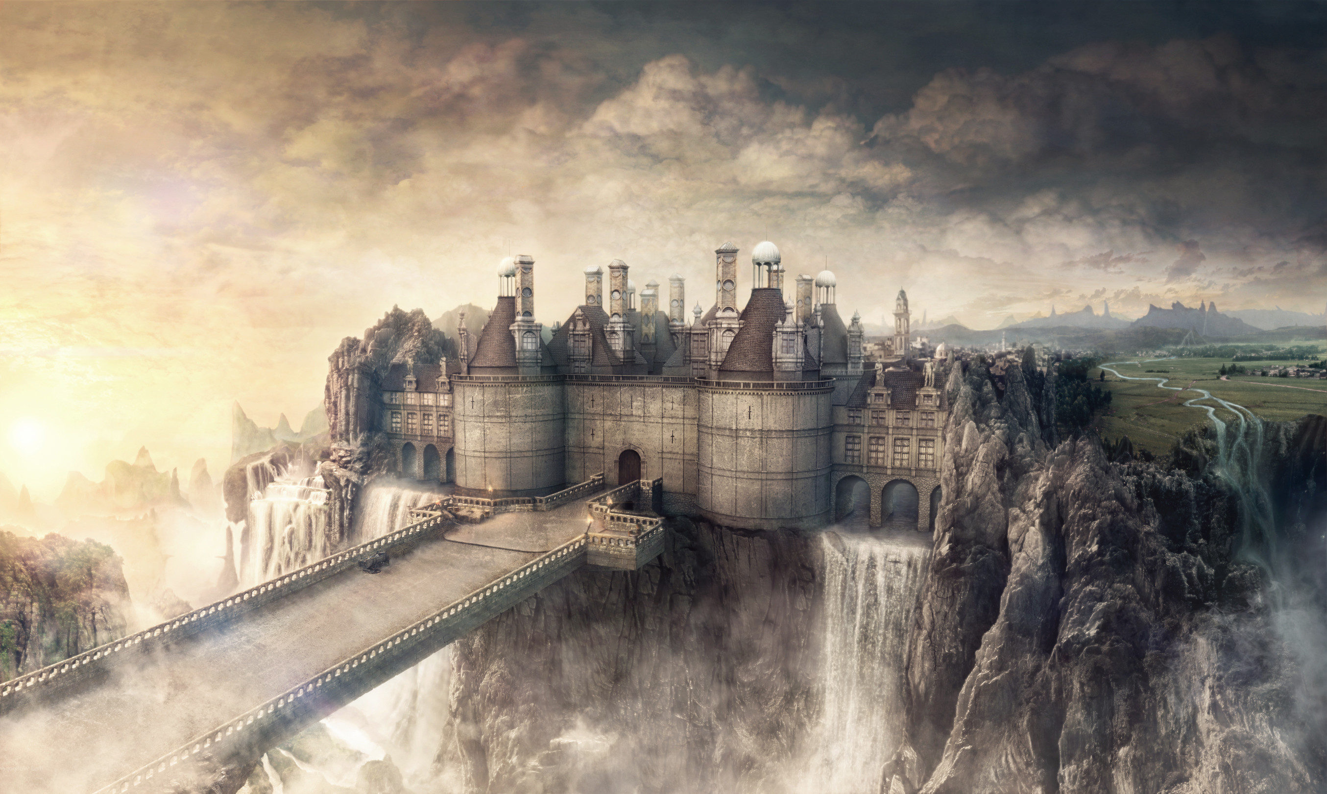 Fantasy Water Castle Wallpapers