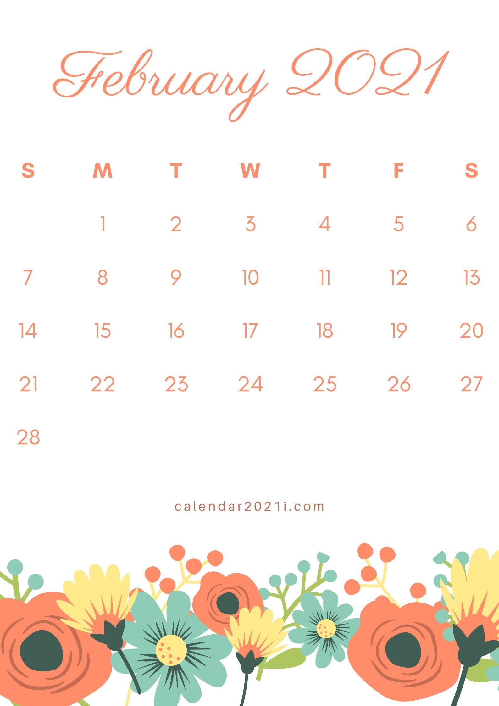 February 2021 Calendar Desktop Wallpapers