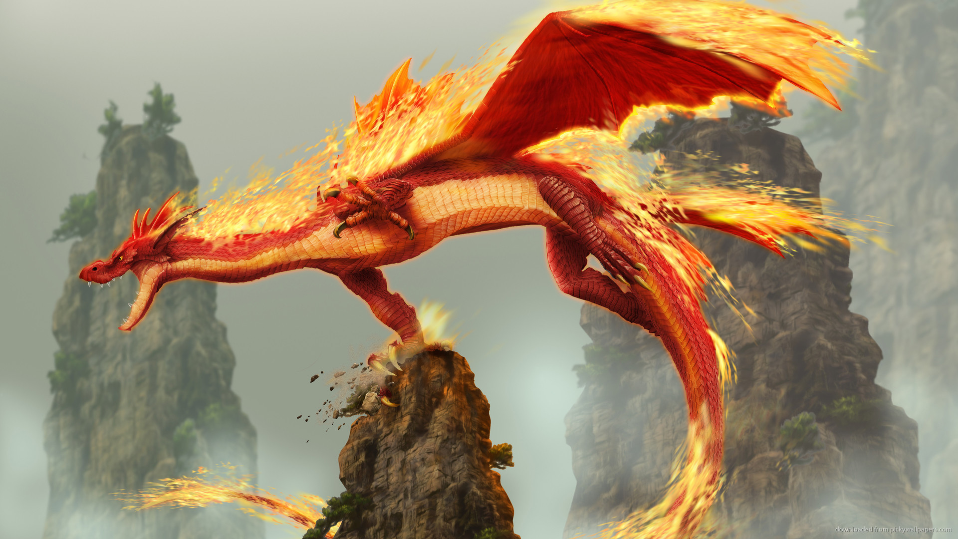 Fire Dragon Vs Lightning Dragon Wallpapers