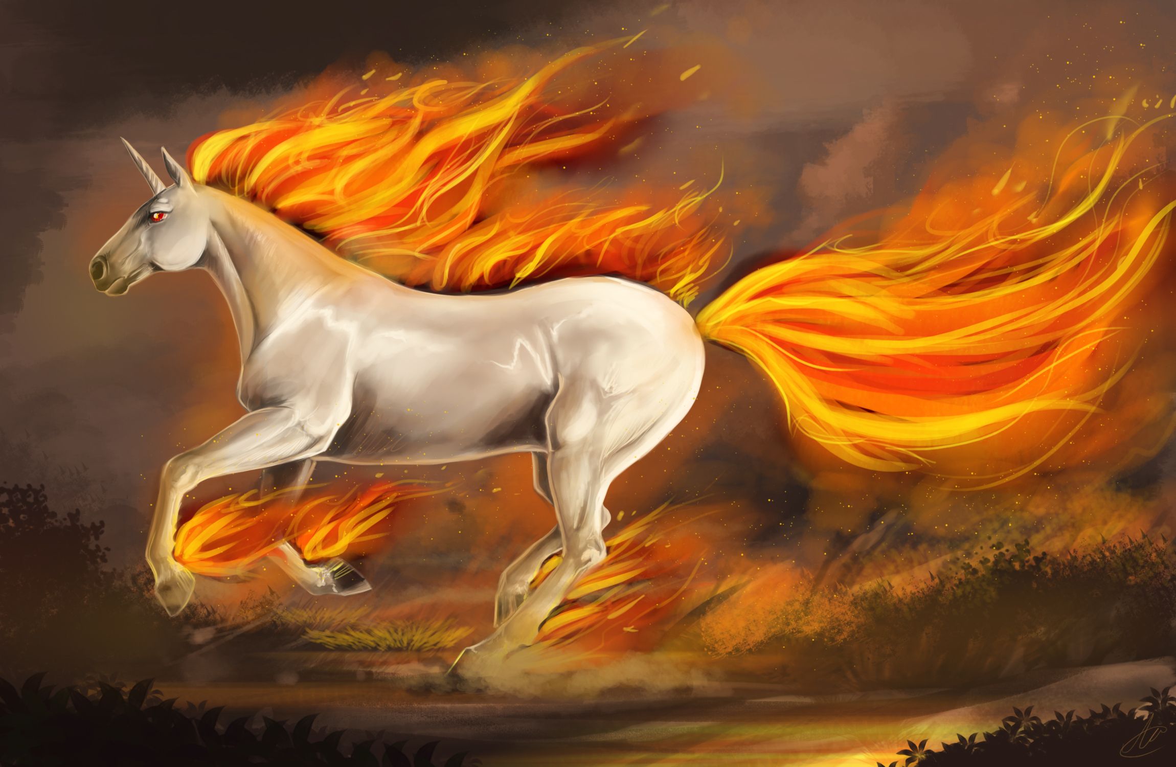 Fire Unicorns Wallpapers