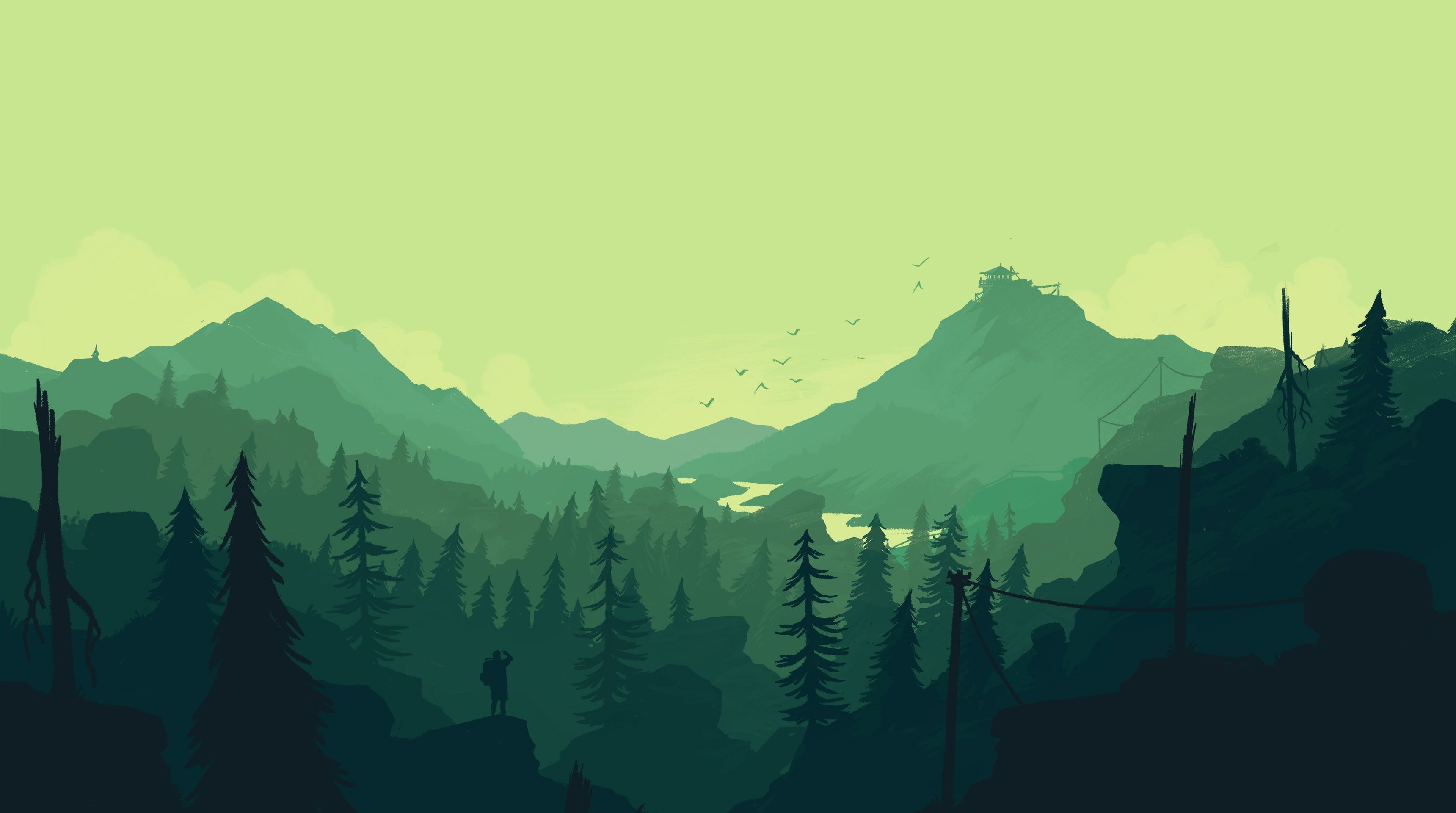 Firewatch Art Style Wallpapers