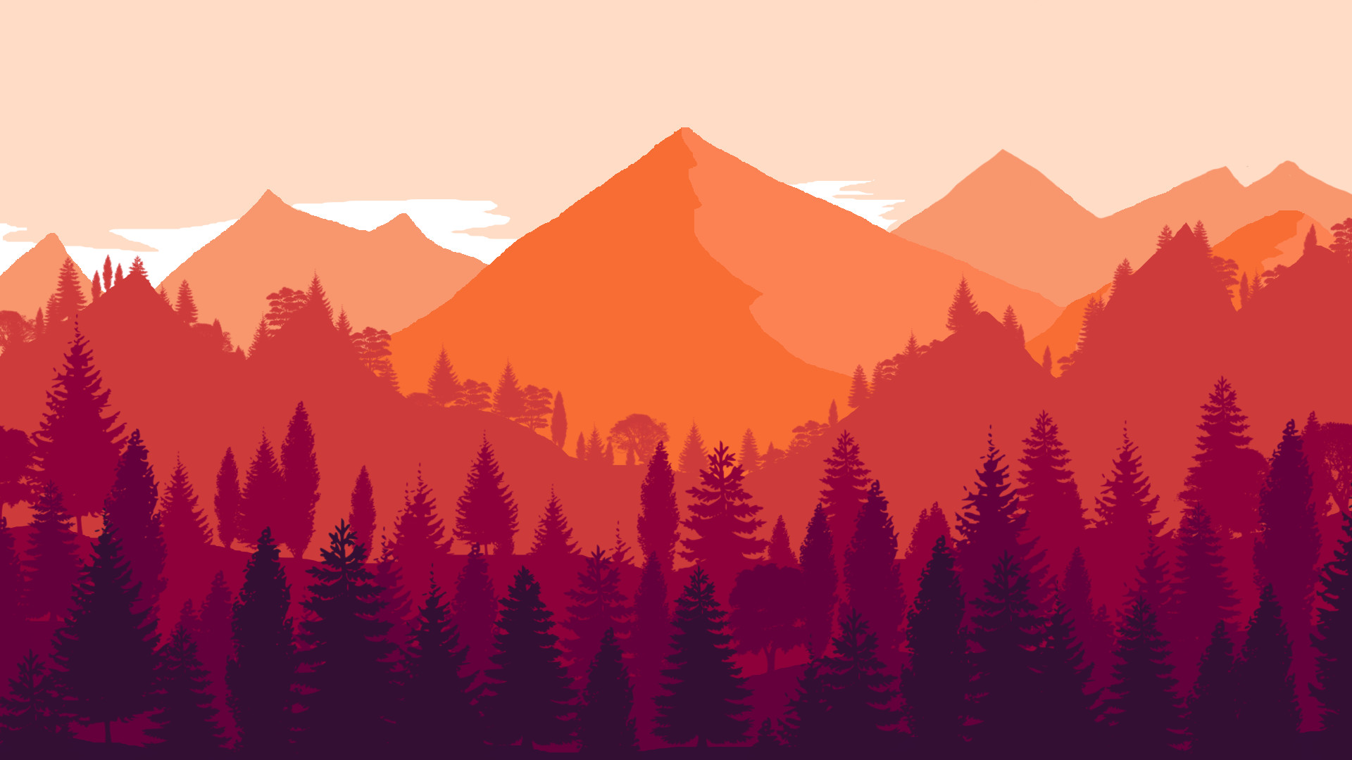 Firewatch Art Style Wallpapers