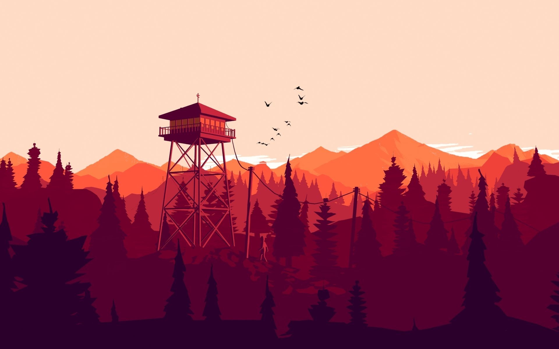 Firewatch Art Style Wallpapers