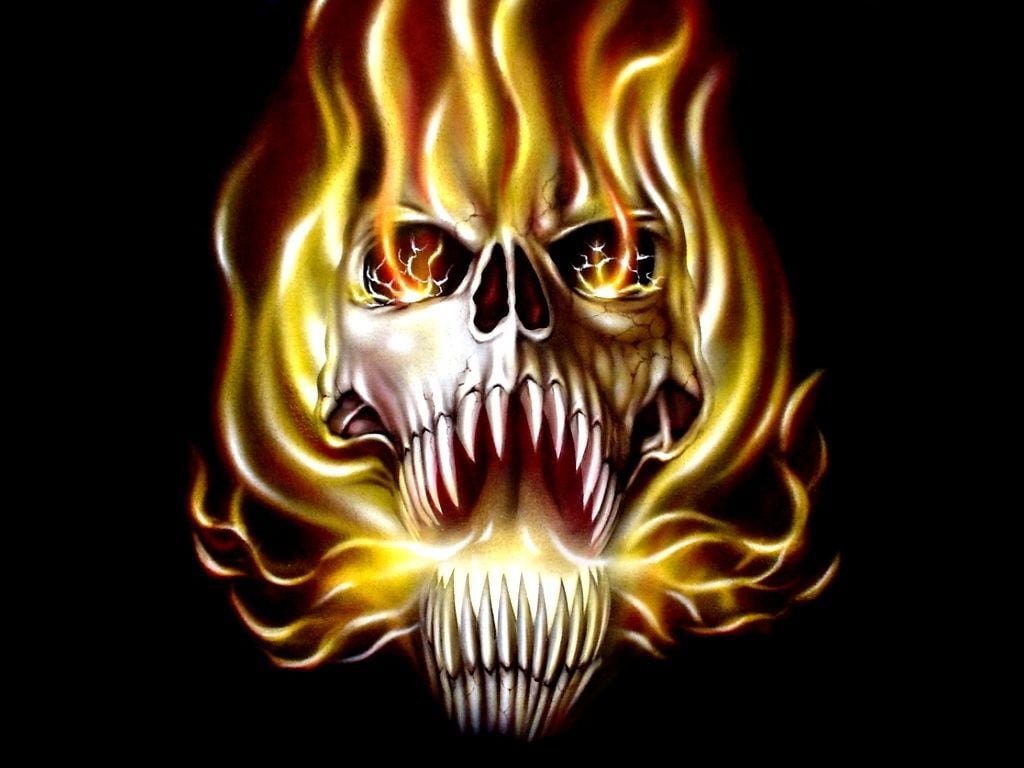 Flaming Demon Skull Wallpapers