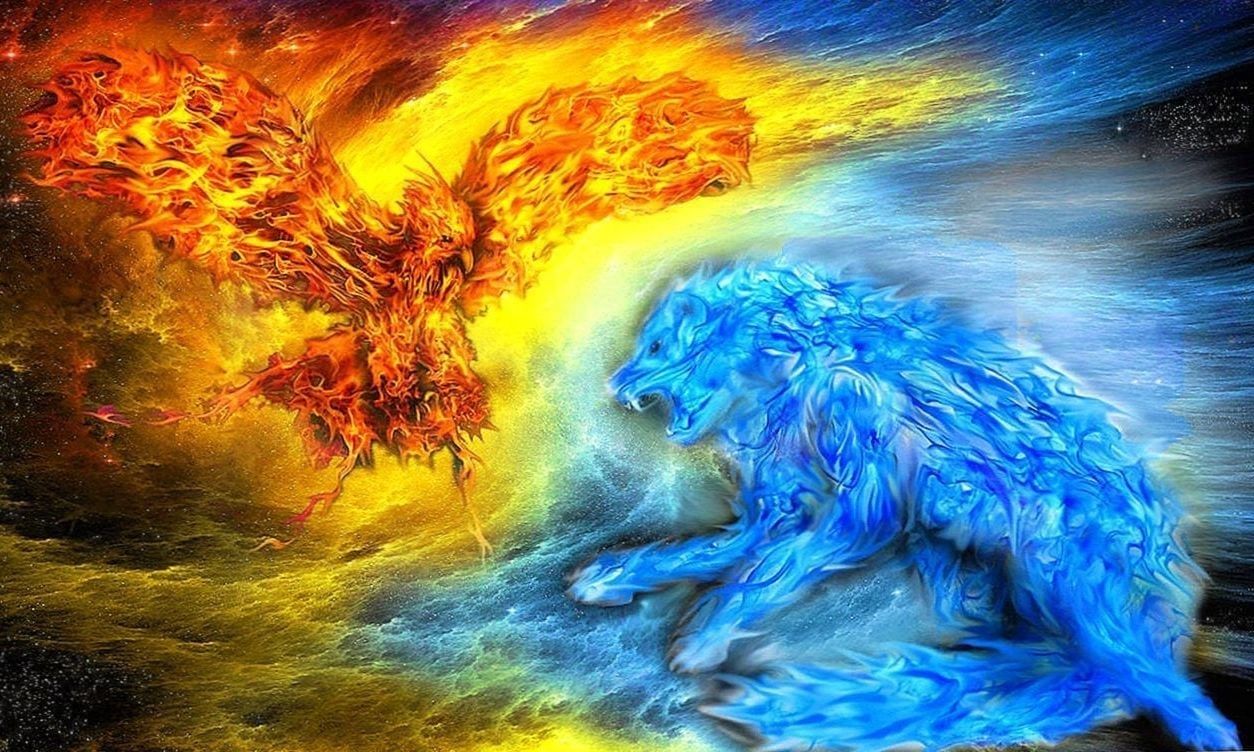 Flaming Wolf Wallpapers