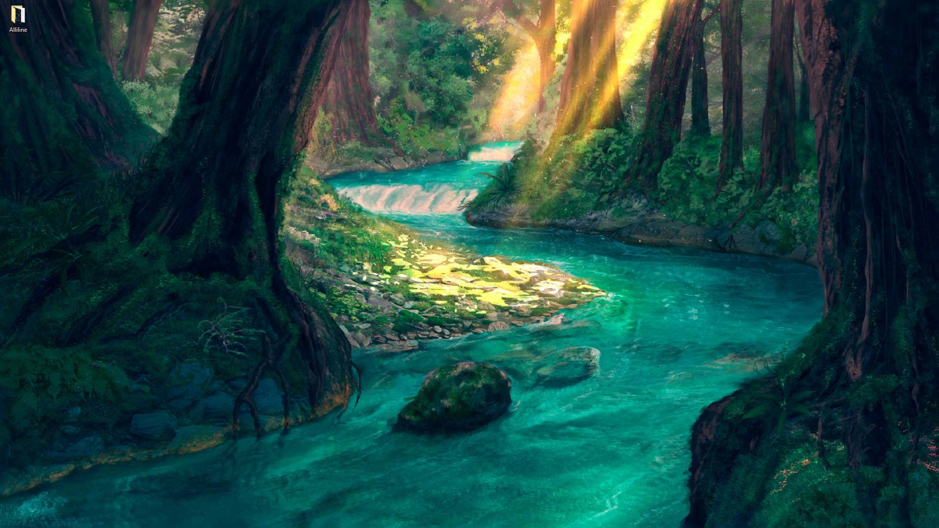 Forest Stream Wallpapers