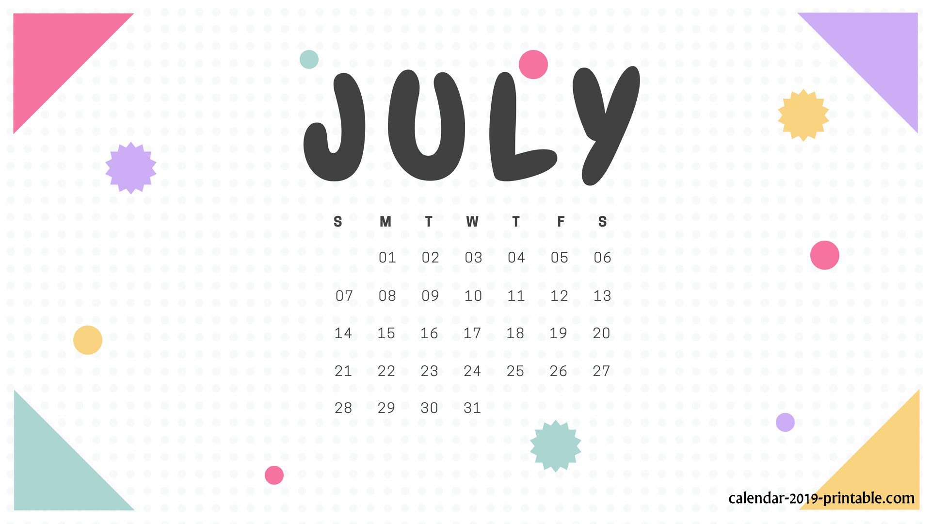 Free Desktop Calendar 2019 Wallpapers