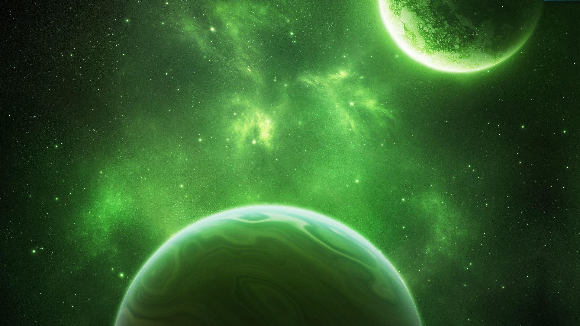 Galaxy Green Space Wallpapers