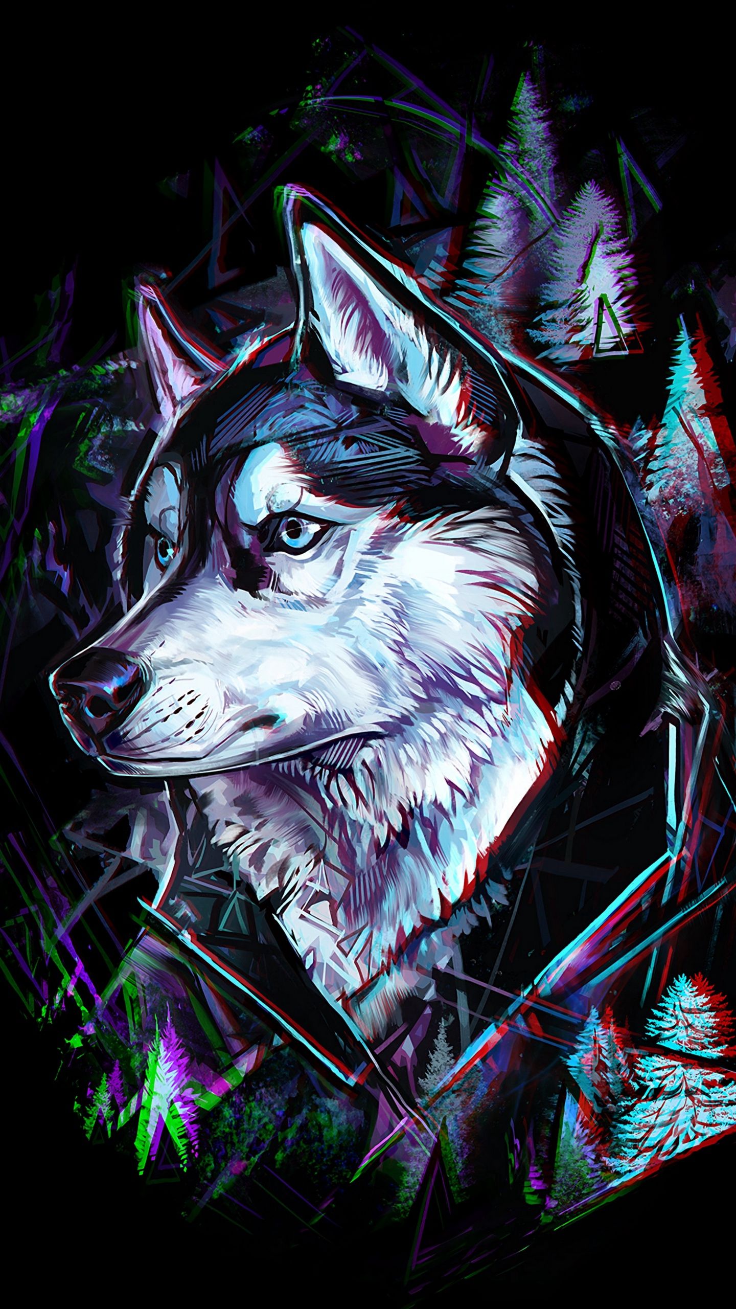 Galaxy Wolf Triangle Wallpapers