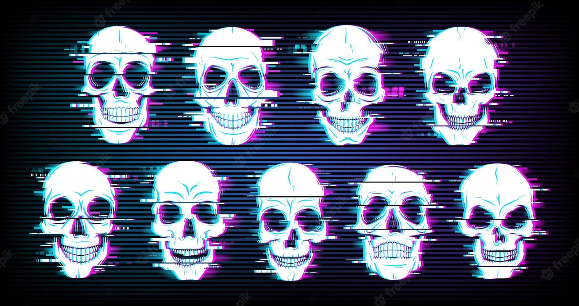 Glitch Skull Wallpapers