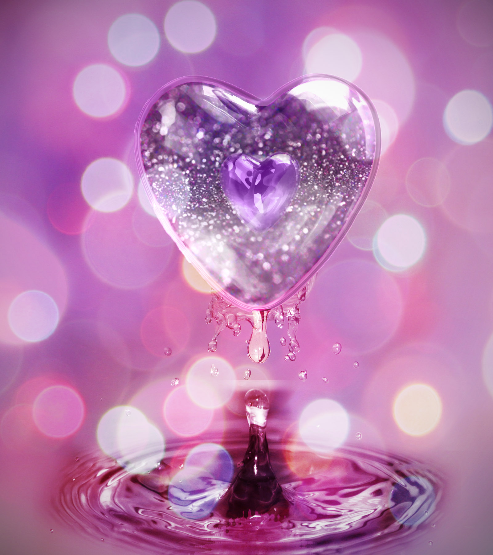 Glitter Pink Heart Wallpapers