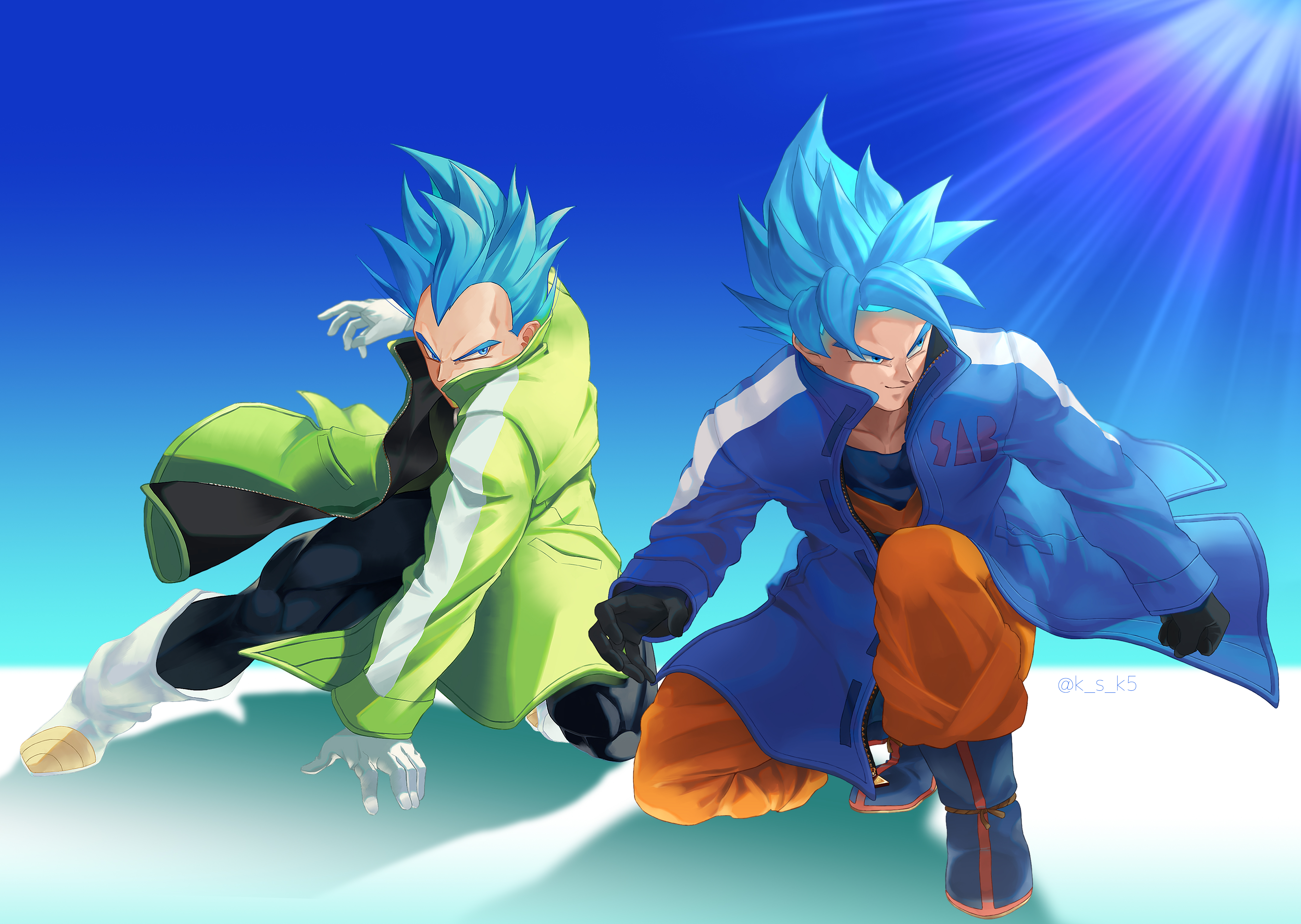 Goku And Vegeta Blue Wallpapers