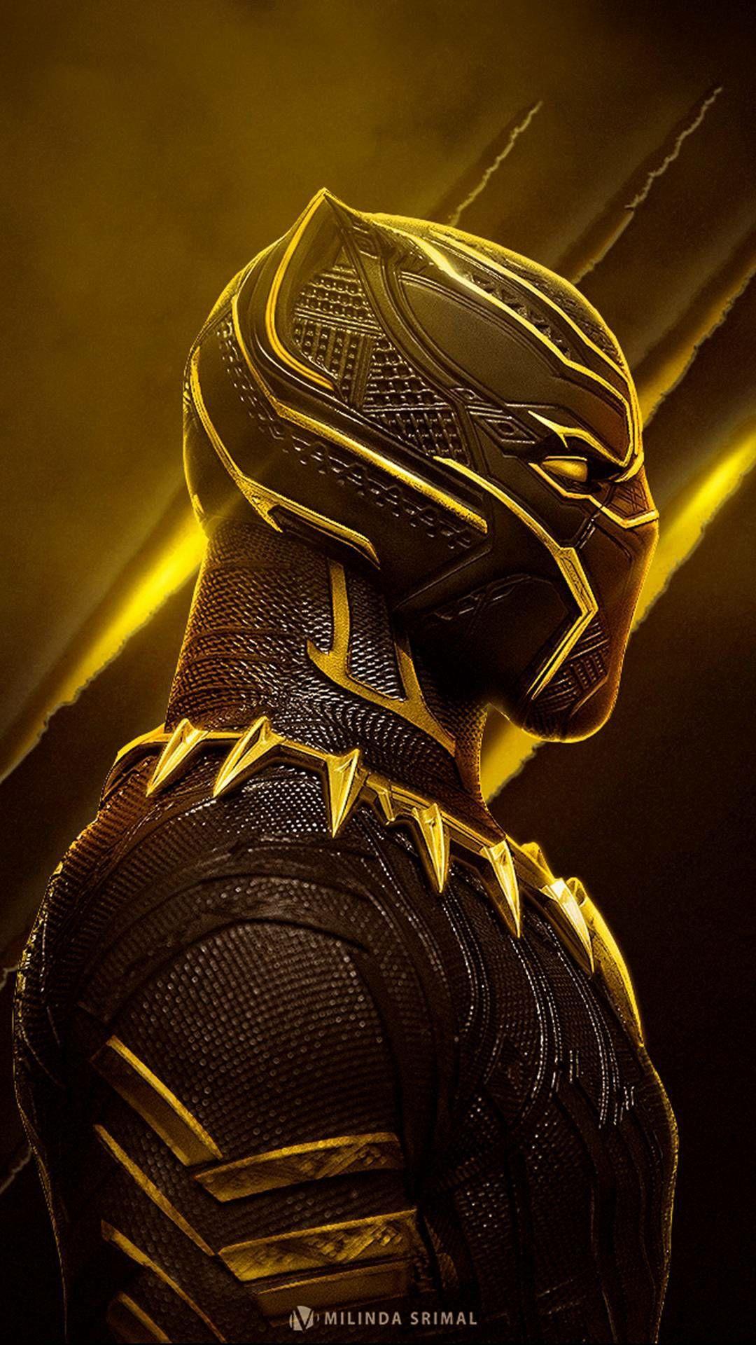 Gold Black Panther Logo Wallpapers