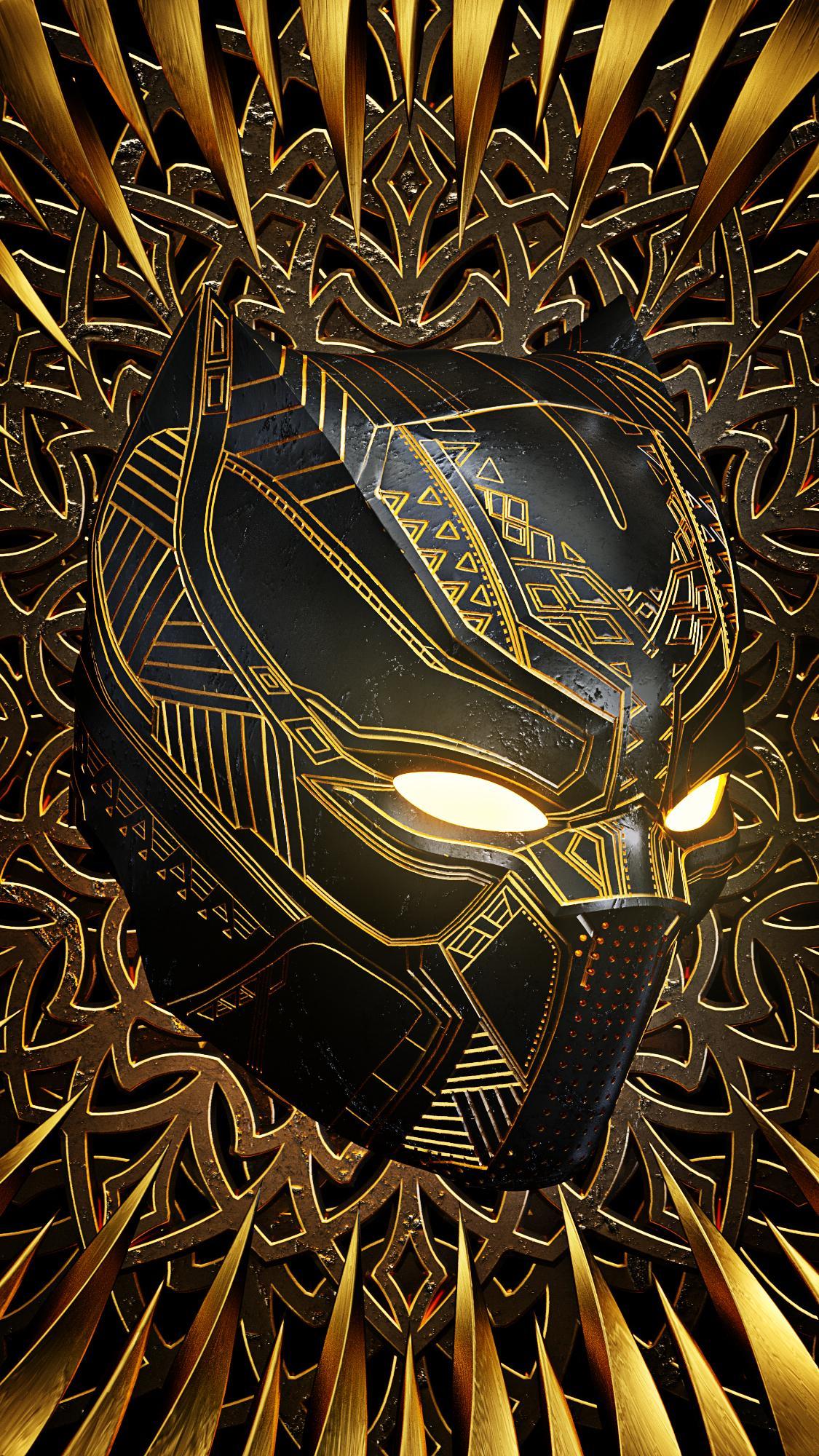 Gold Black Panther Logo Wallpapers