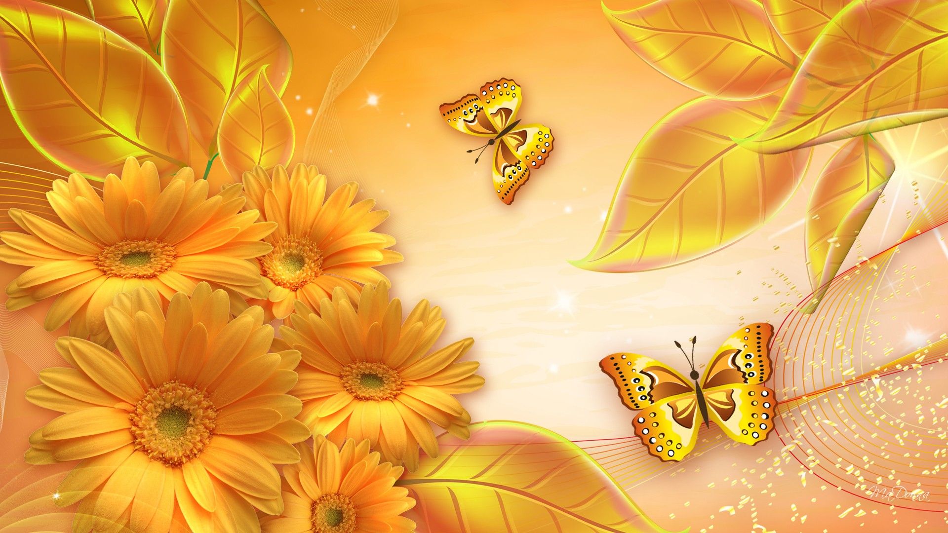 Gold Flowers Wallpapers