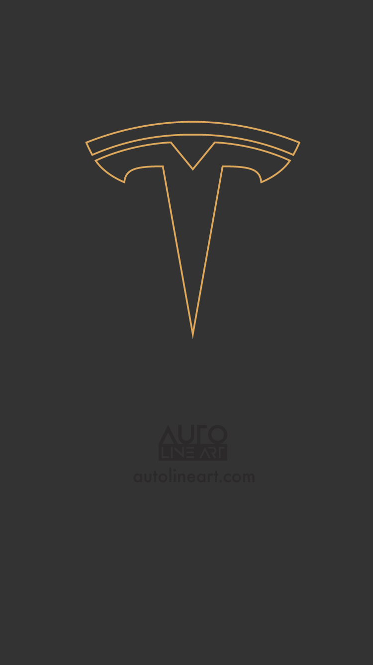 Gold Tesla Logo Wallpapers