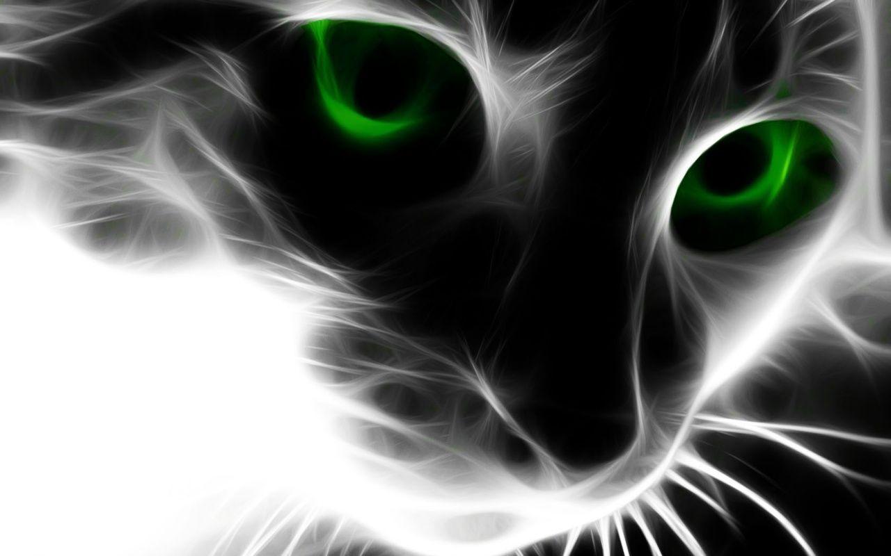 Green Cat Art Wallpapers