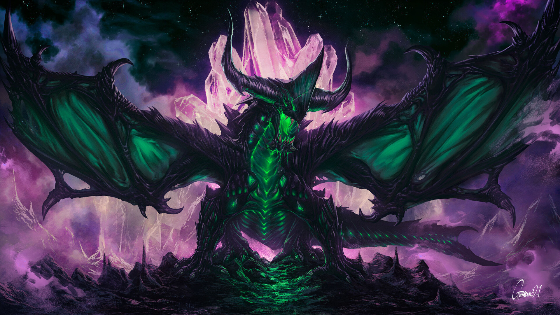 Green Dragon 1920X1080 Wallpapers