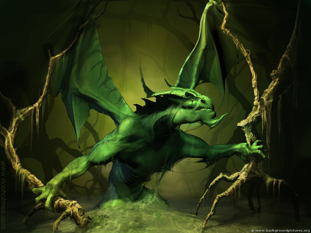 Green Dragon 1920X1080 Wallpapers