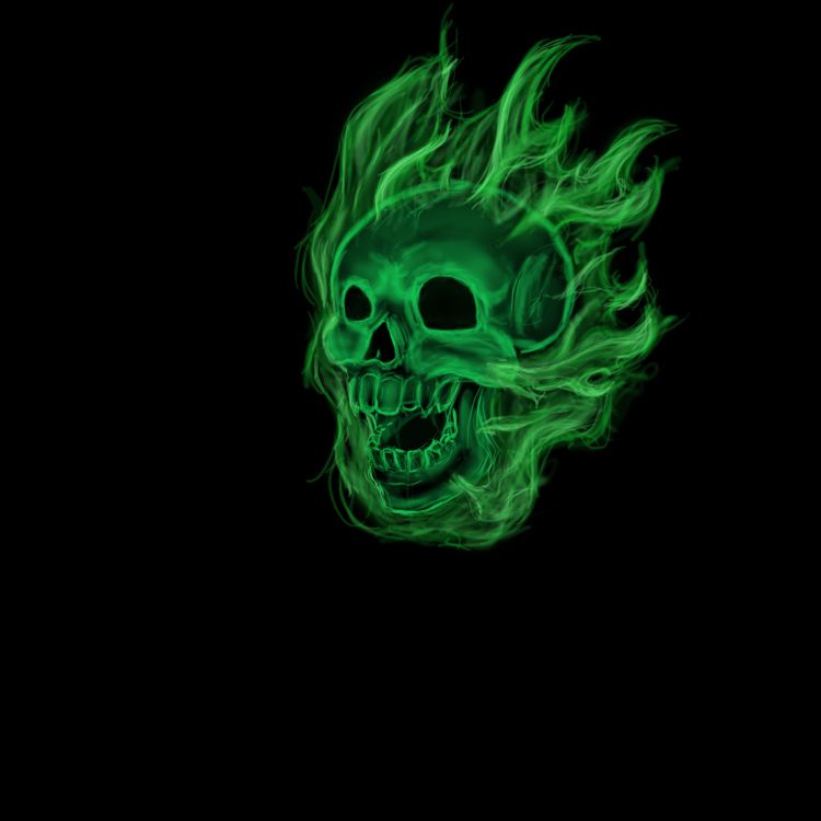 Green Fire Skull Wallpapers