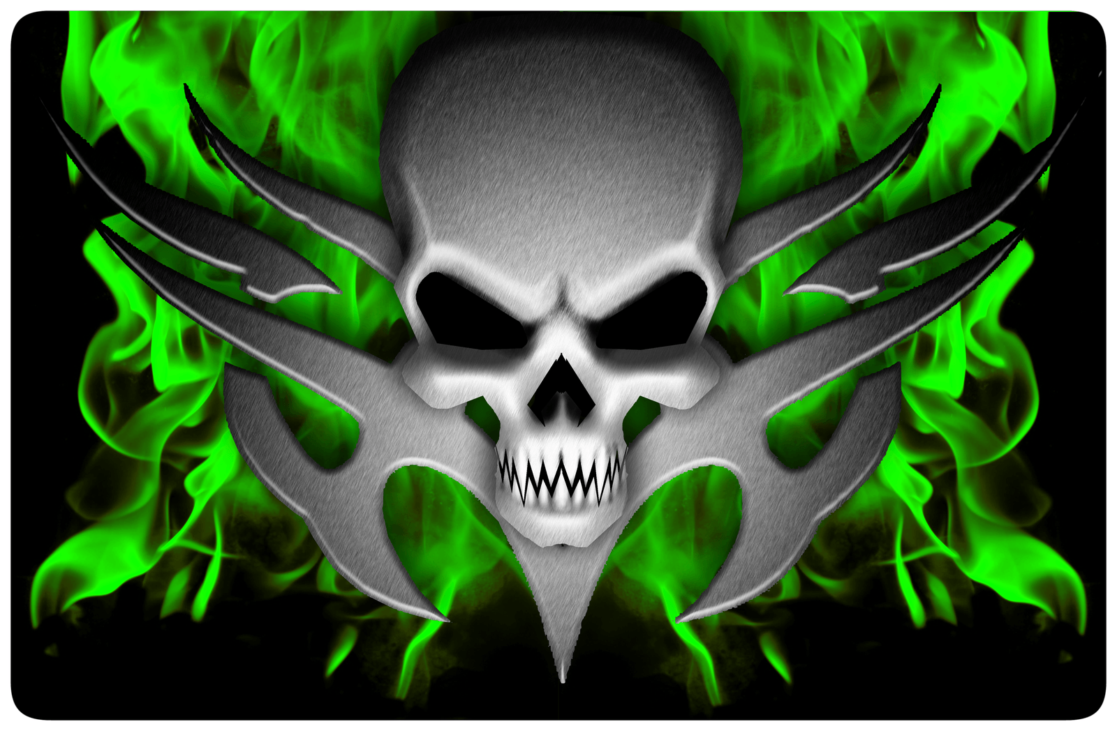 Green Fire Skull Wallpapers