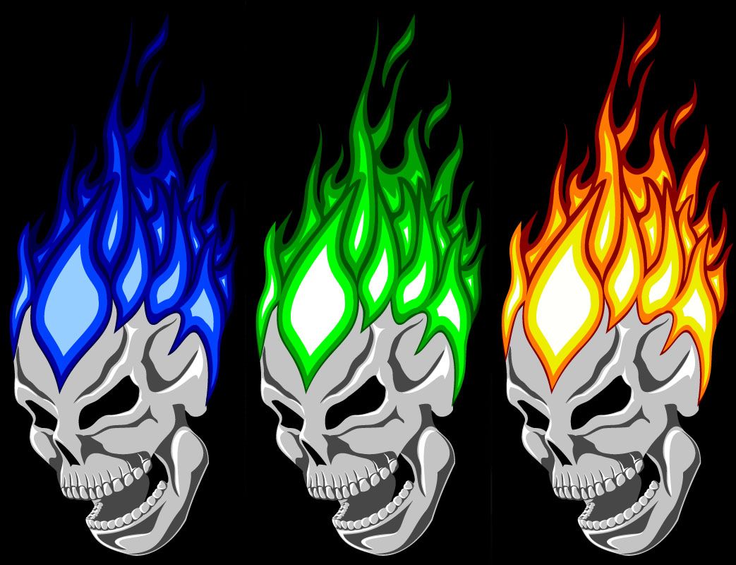 Green Fire Skull Wallpapers