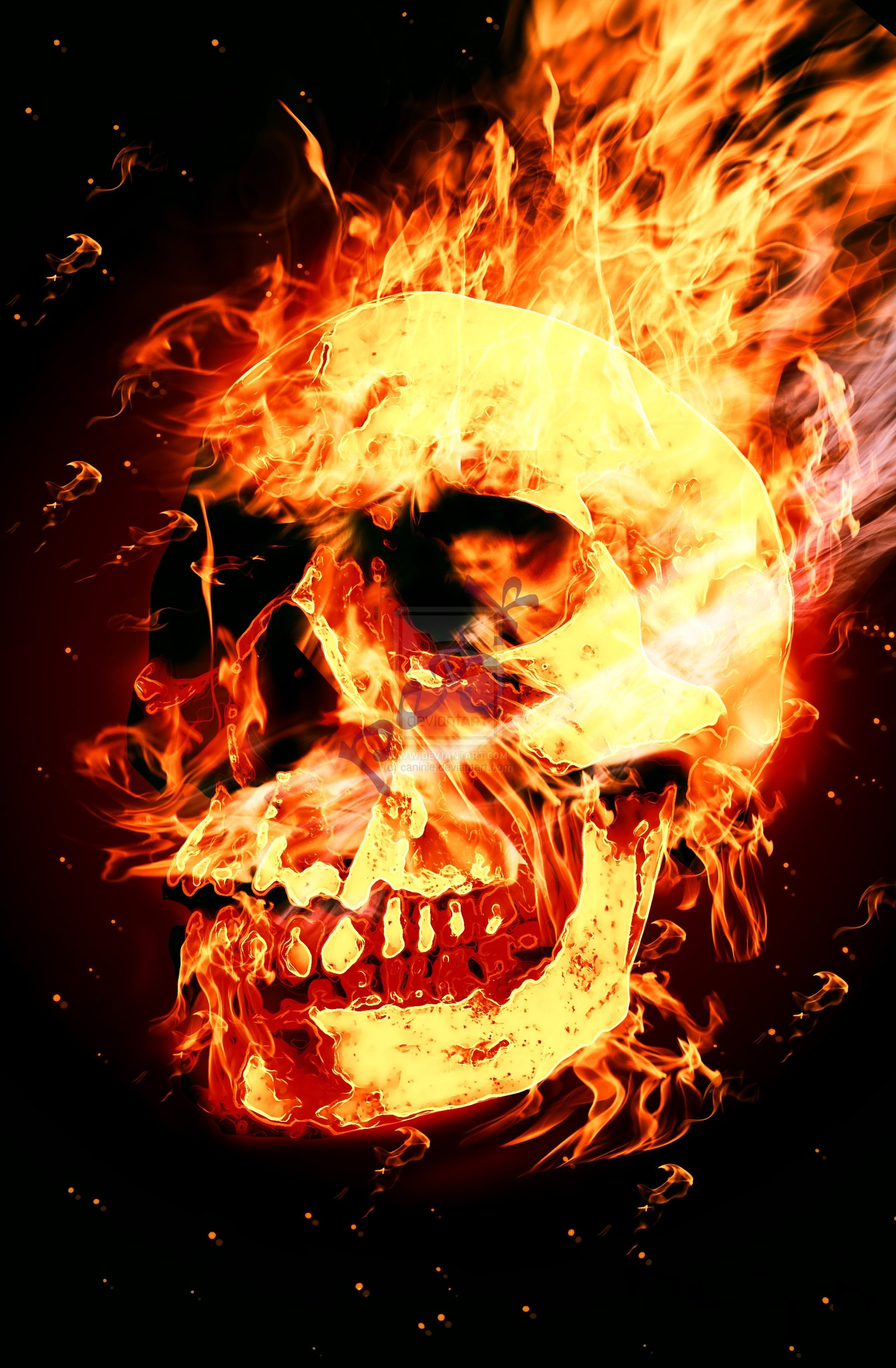 Green Fire Skull Wallpapers