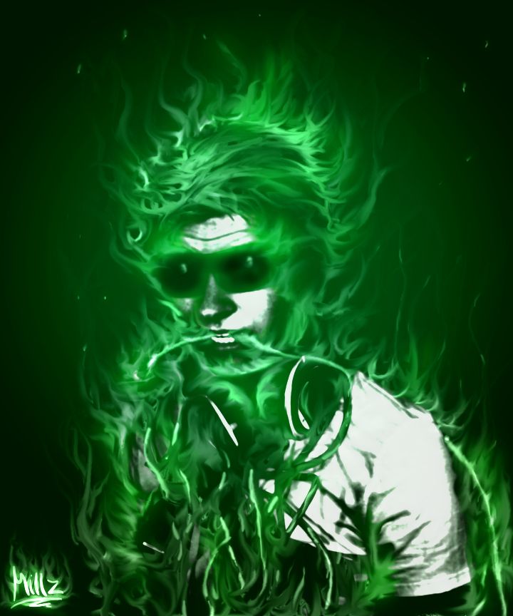 Green Fire Skull Wallpapers