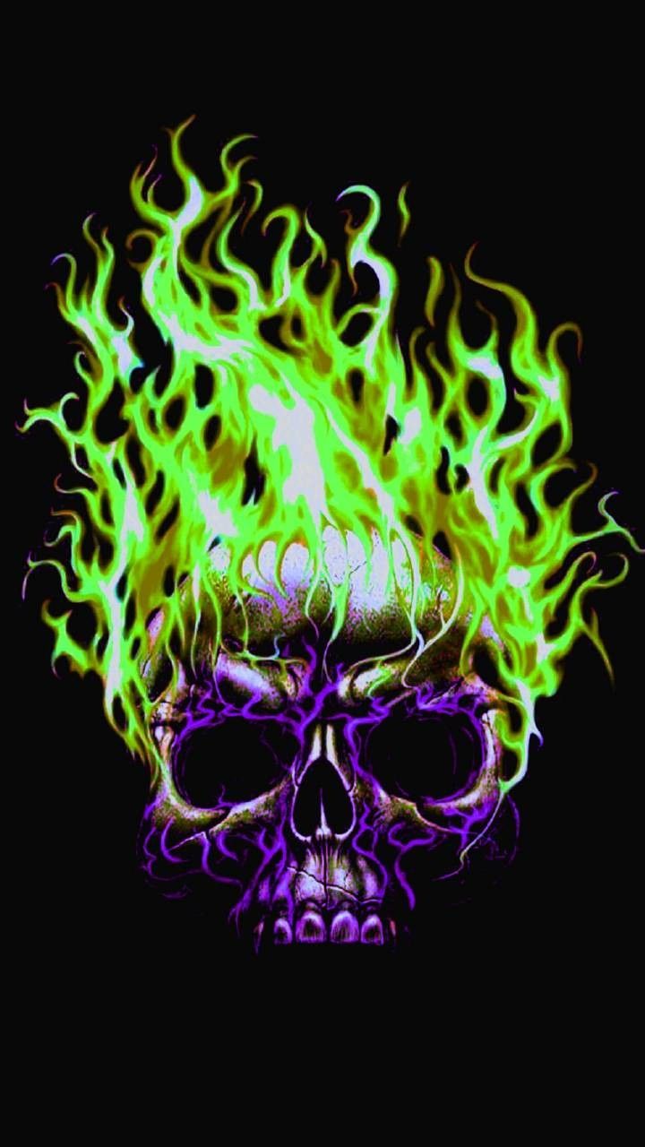 Green Fire Skull Wallpapers