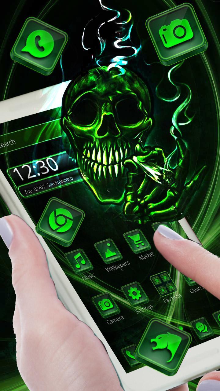 Green Fire Skull Wallpapers