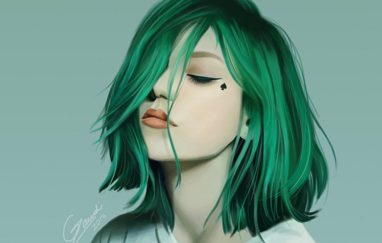 Green Hair Girl Wallpapers