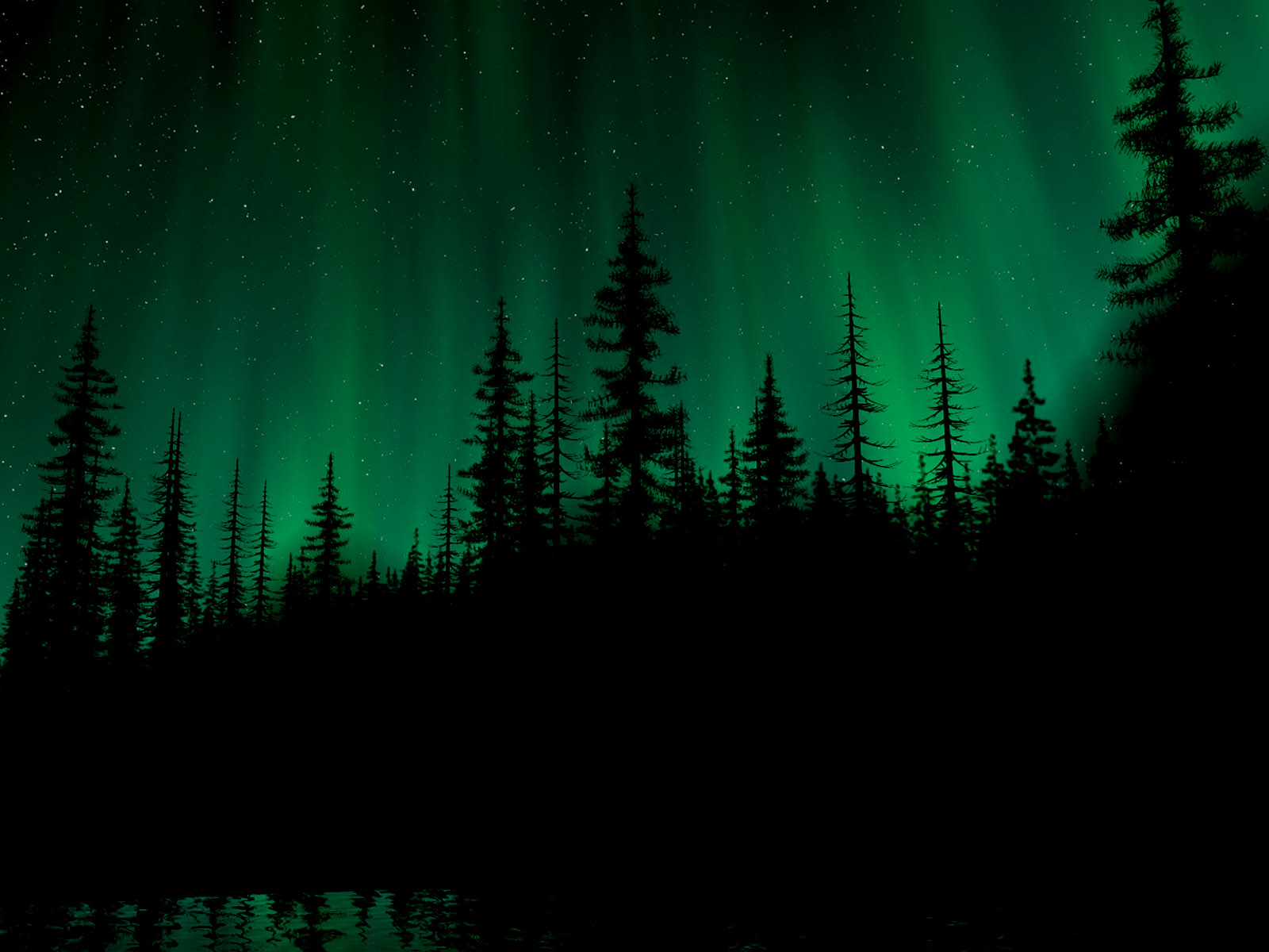 Green Northern Lights Wallpapers